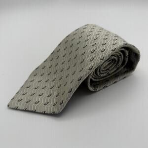 Ermenegildo Zegna Tie Designer Necktie Beige Diamond Lines